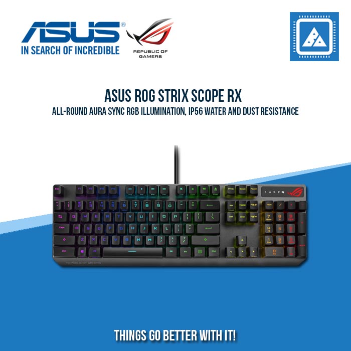 ASUS ROG STRIX SCOPE RX RGB MECHANICAL GAMING KEYBOARD (BLUE SWITCH) ASUS ROG STRIX SCOPE RX RGB MECHANICAL GAMING KEYBOARD (BLUE SWITCH)